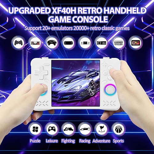 Miniatura 2 de Consola de juegos portátil XF40H actualizada, consola de juegos retro precargada juegos clásicos con múltiples emuladores, pantalla 4K HD IPS de 4.0