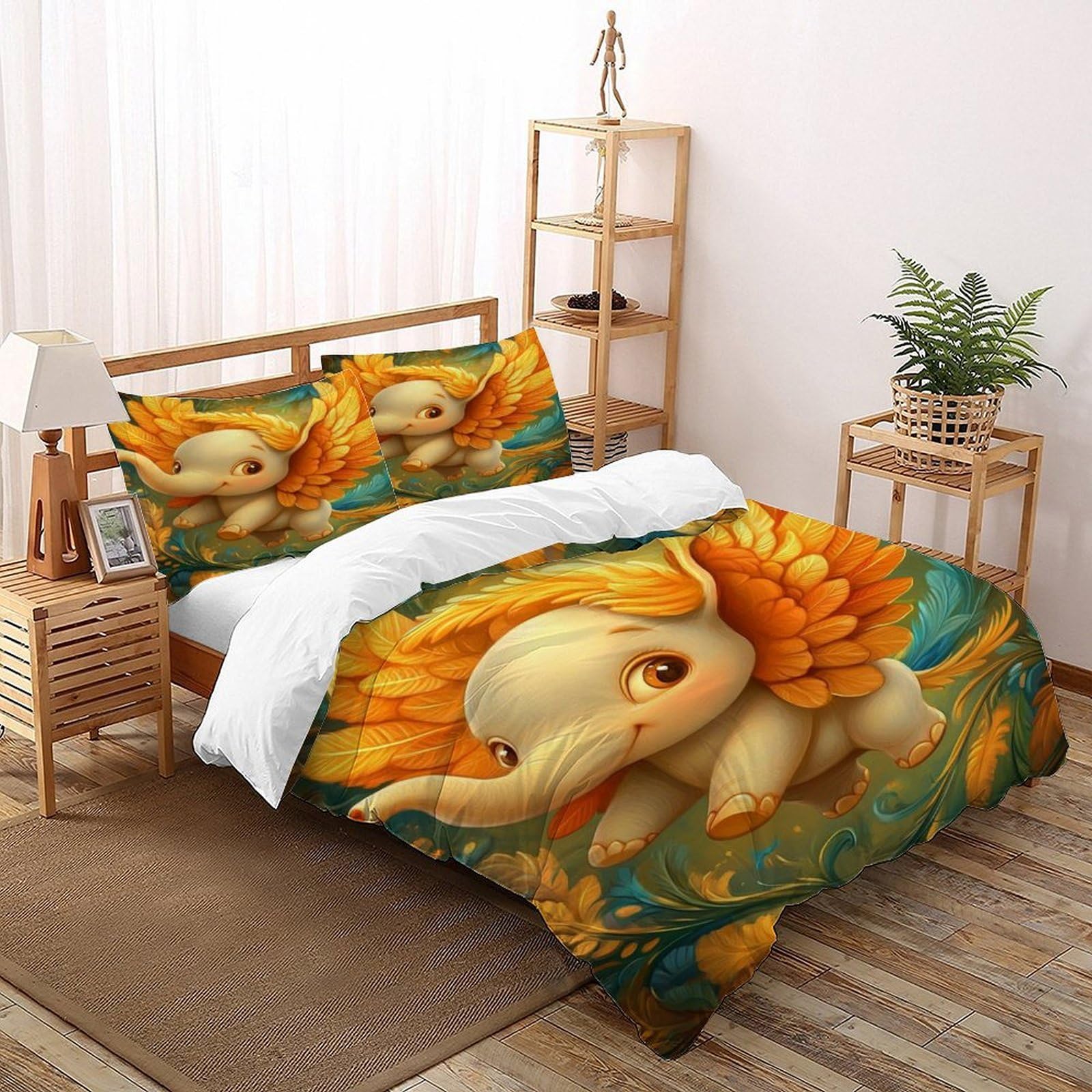 Parure de couette éléphant 3D pour une ambiance safari sauvage dans votre chambre