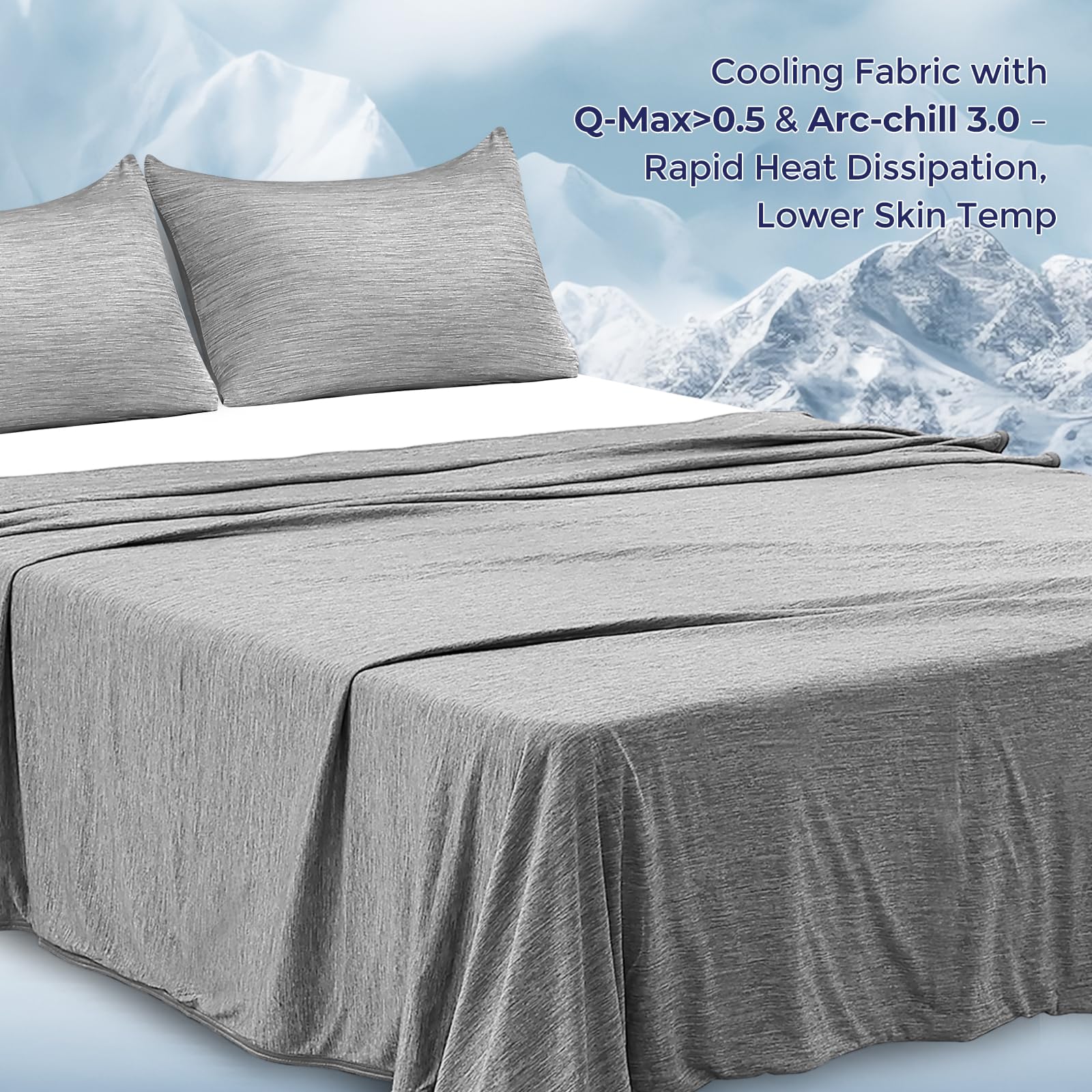 Luxear Coperta Estiva Refrigerante Letto, Arc-Chill 3.0 Q-Max>0.5 Cooling Blanket Coperta Rinfrescante per l'estate, Tessuto Traspirante Leggera e Fresca per Divano Letto Viaggi 220x240cm, Grigio