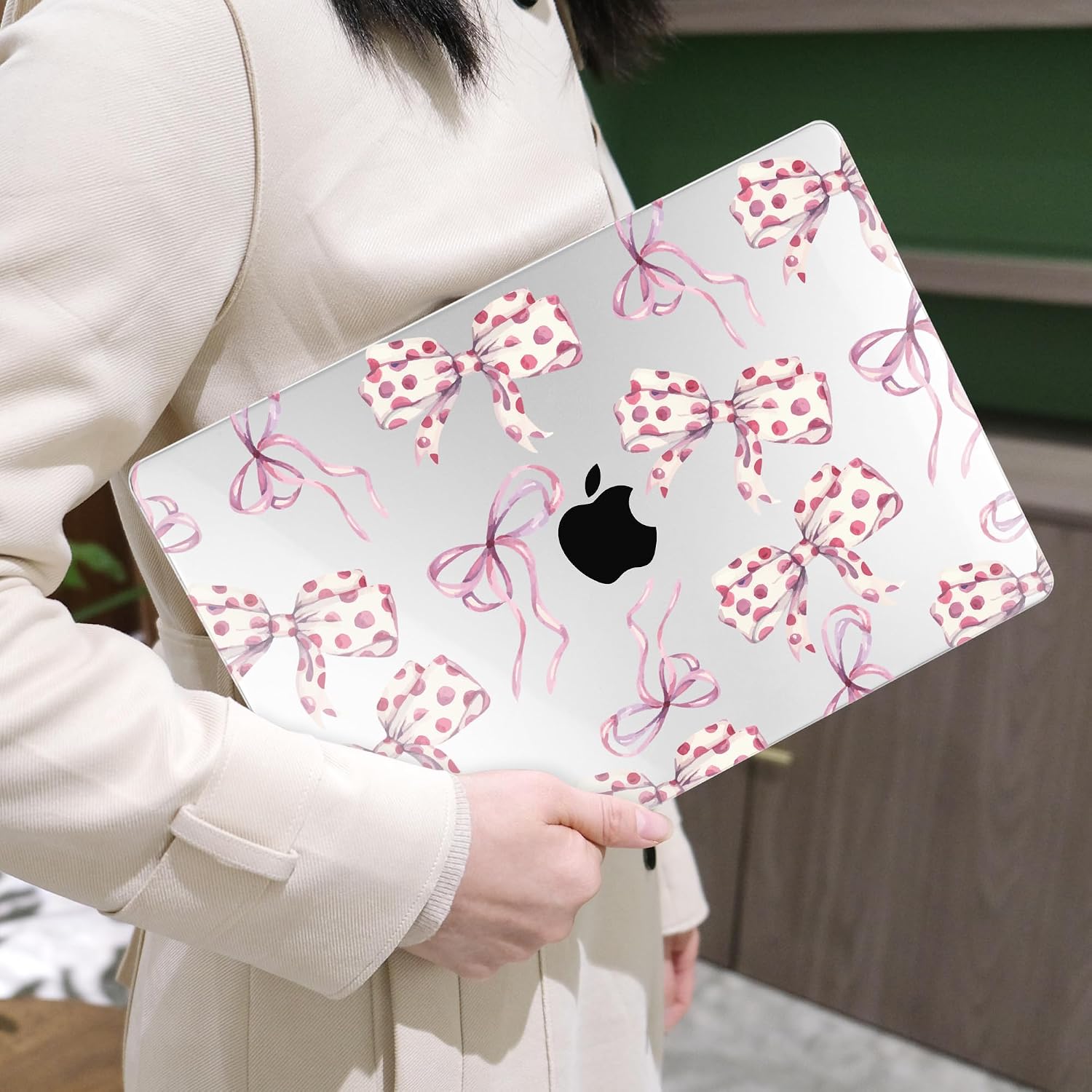 MEEgoodo for M2 MacBook Pro 13 inch Case 2022 2021 2020,Crystal Cover Fit Model A2338 M2/M1 A2251 A2289,Clear Case for 13.3-inch Laptop,Hard Shell for MacBook Pro M2, Watercolor Bows