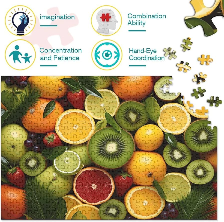 Fruit Rompecabezas De 1000 Piezas Puzzles Para Adultos Colored Fruits Juego De Habilidad Para Toda La Familia Juego Familiar Regalos Para Amantes O Amigos 1000pcs (75x50cm
