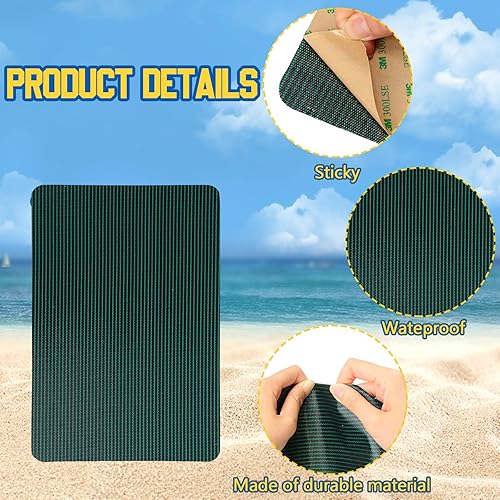 Miniatura 2 de Xuniea Kit de parches de cubierta de seguridad para piscina, 8 x 12 pulgadas y 4 x 8 pulgadas, kit de reparación de parches de cubierta de piscina