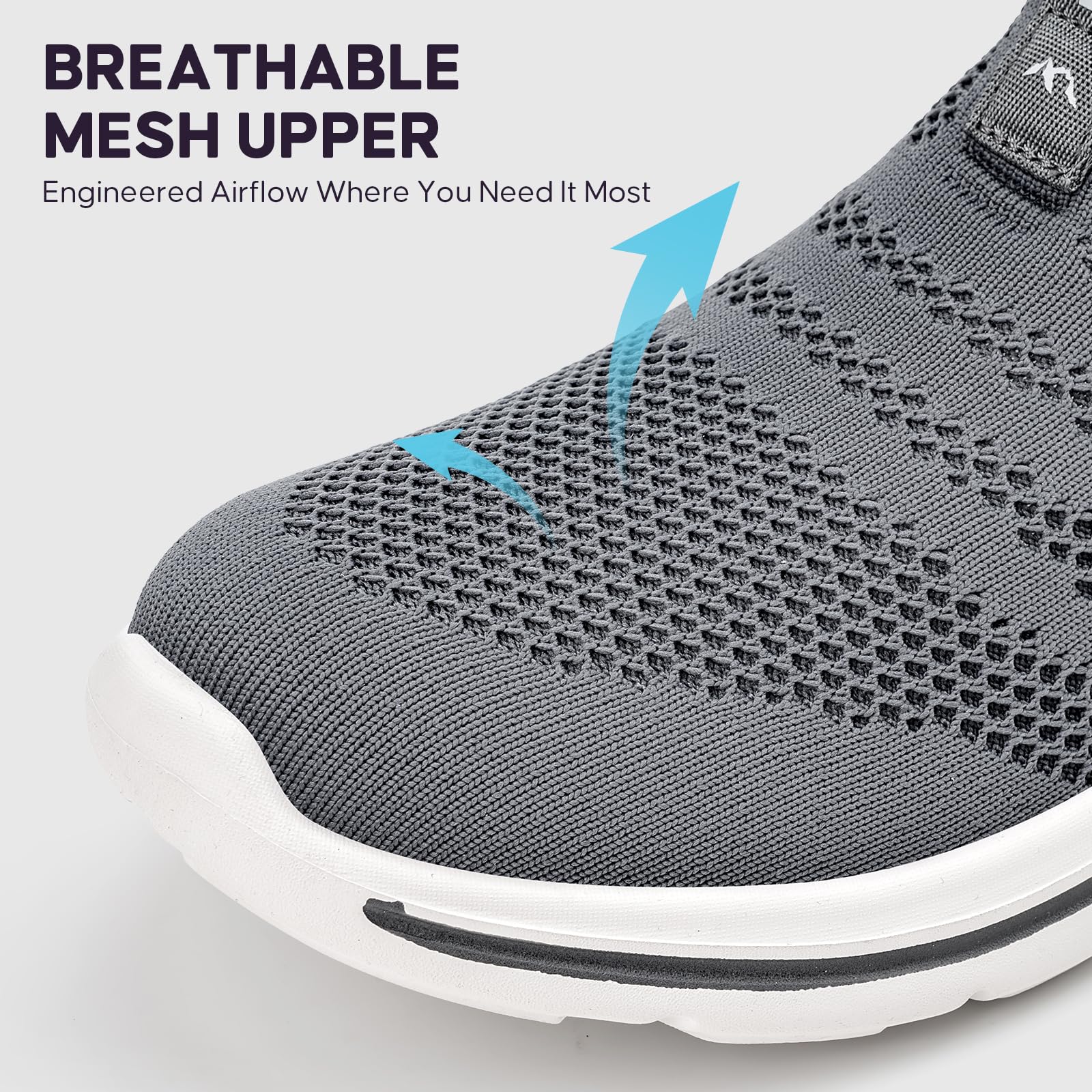 ODCKOI Slip On Sneaker Herren Schuhe Ohne Schnürsenkel Leichte Sportschuhe Atmungsaktives Freizeitschuhe Mesh Fitness Schuhe Turnschuhe Indoor Fashion Laufschuhe