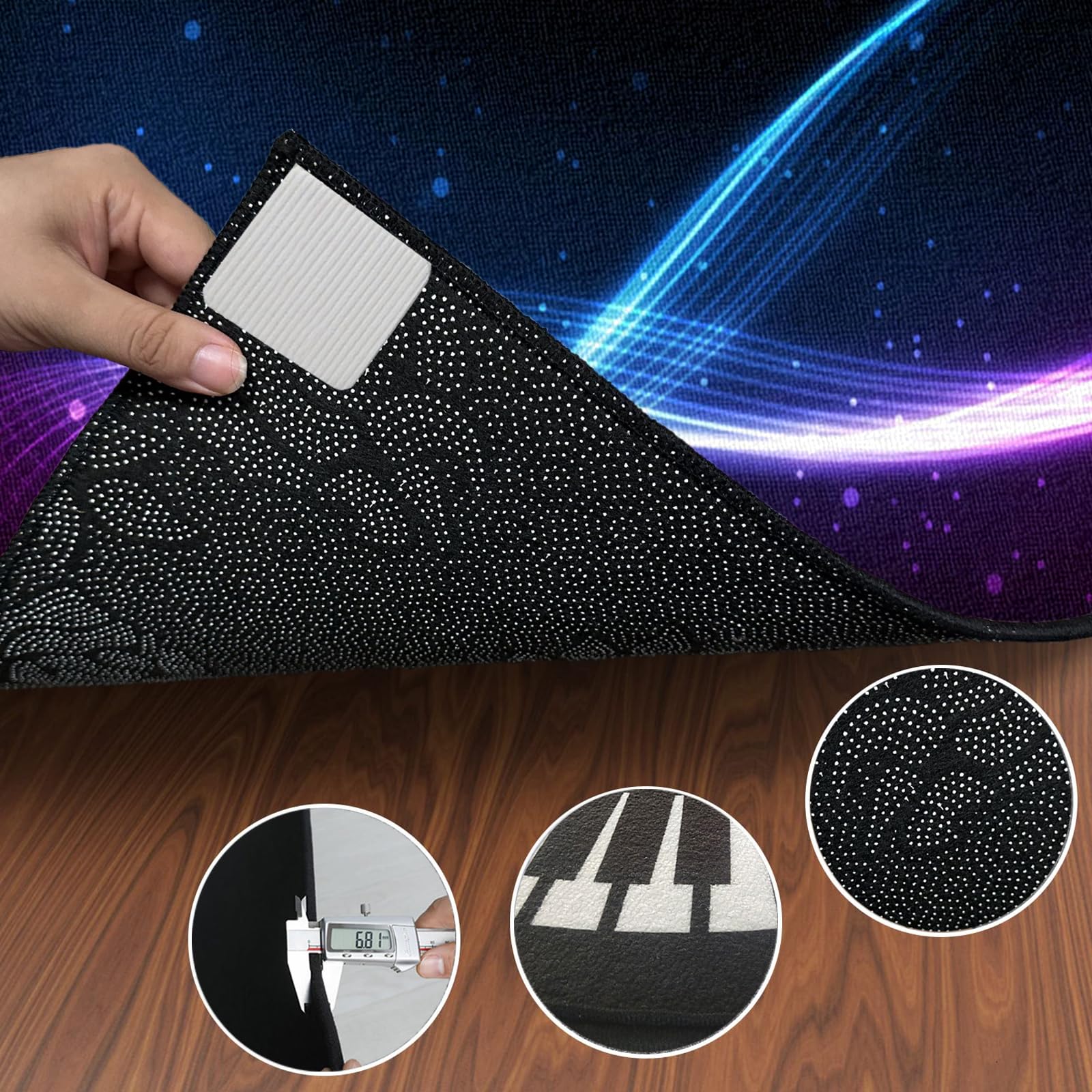 110 x 80 cm Tapis de Batterie électronique Tapis de Tambour Tapis de Batterie Tapis Professionnel de Jazz Tapis Batterie pour Grosse Caisse Claire et Autres Instruments de Musique