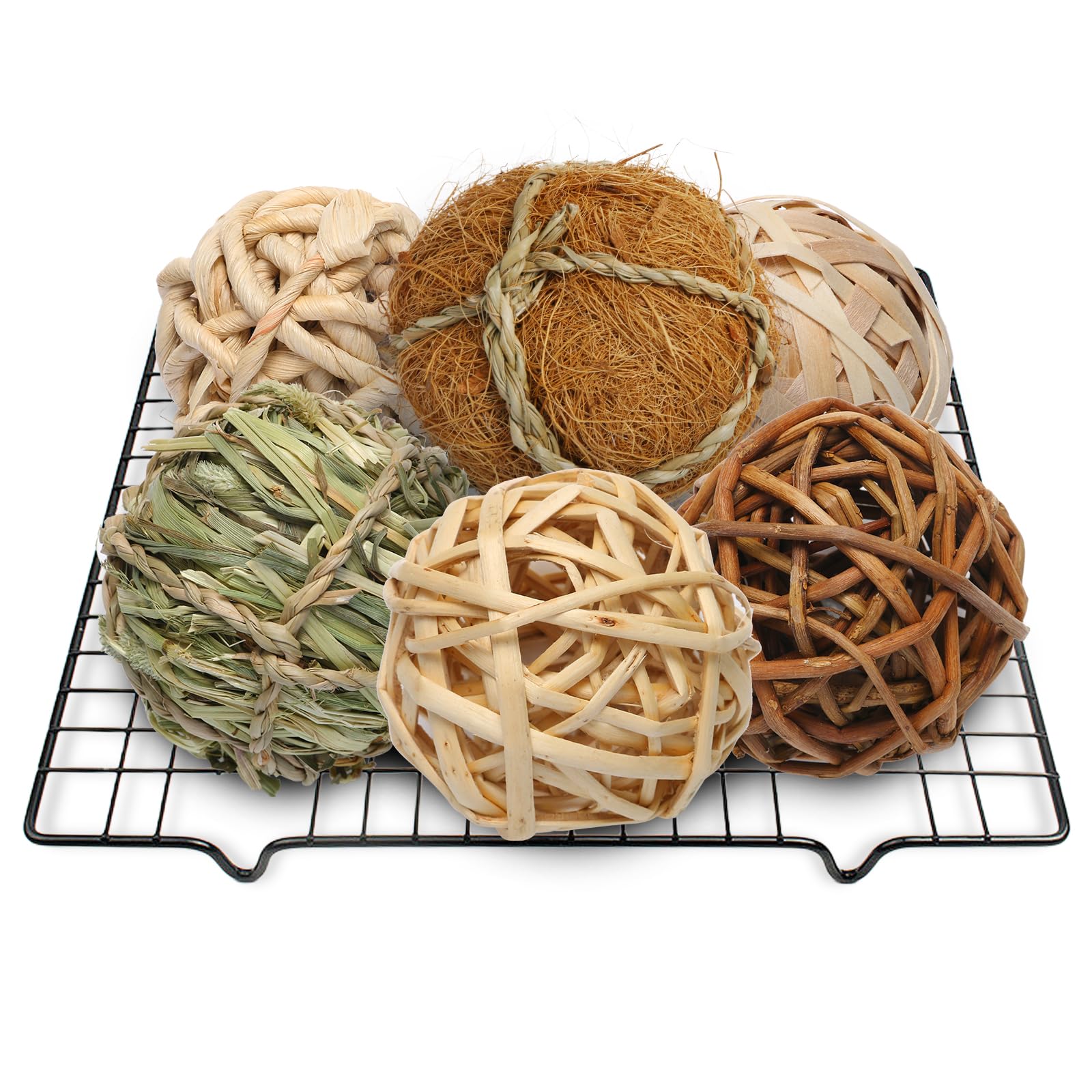 Maireybang Set of 6 Decorative Balls for Bowls?2.8 inch Wicker Rattan Balls Decorative Orbs?vase fillers for centerpieces?Bowl fillers for Home Decor