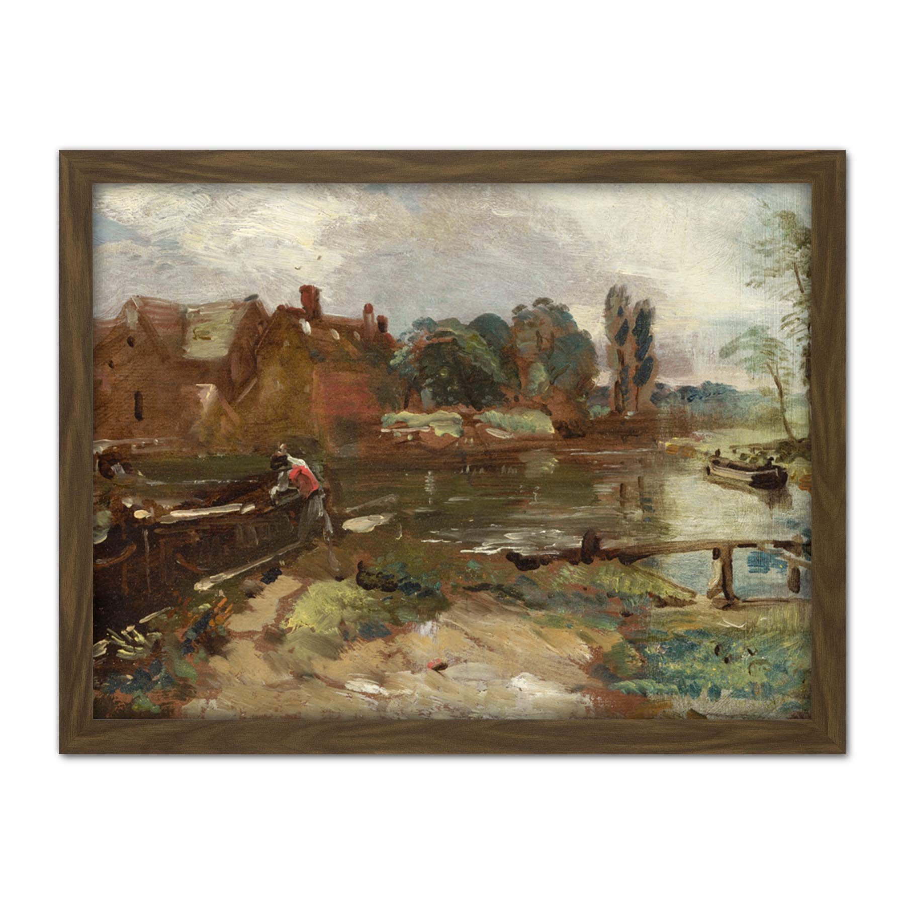 Artery8 John Constable Flatford Mill From The Lock Painting Artwork Framed Wall Art Print 18X24 Inch