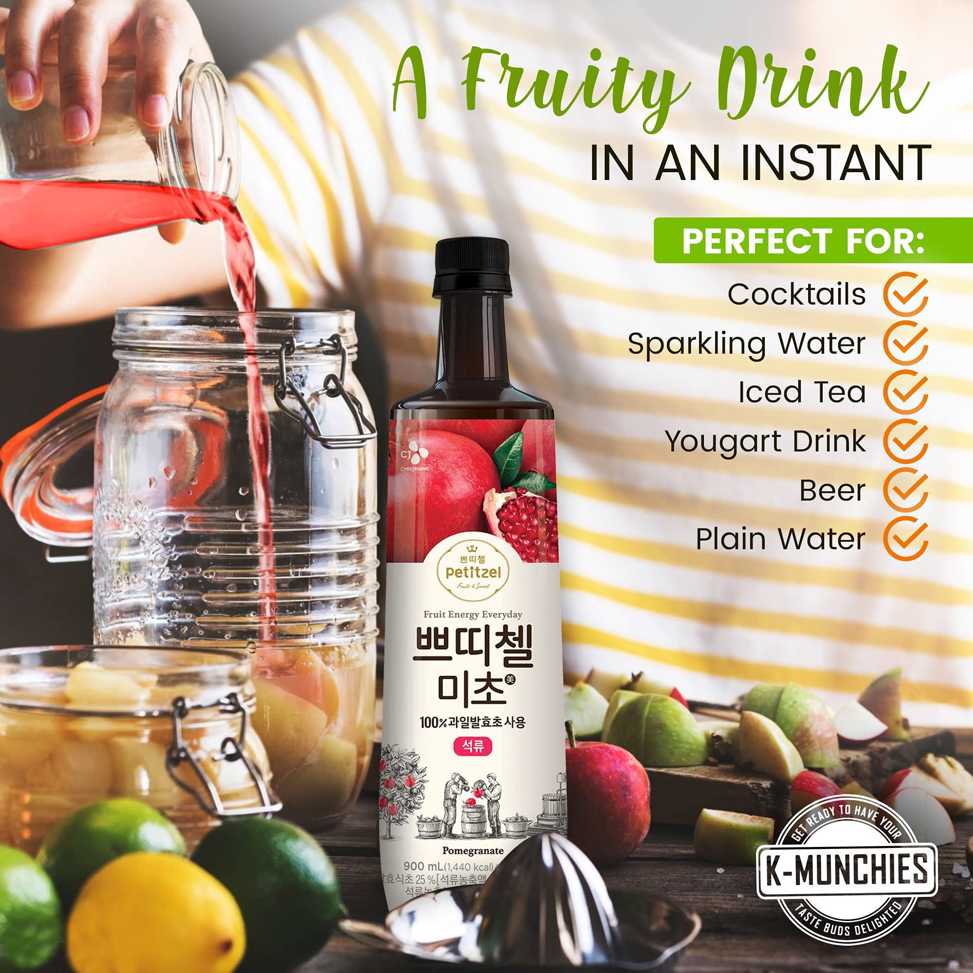 KMunchies CJ Petitzel Fruit Vinegar Drink 2 X 900 mL