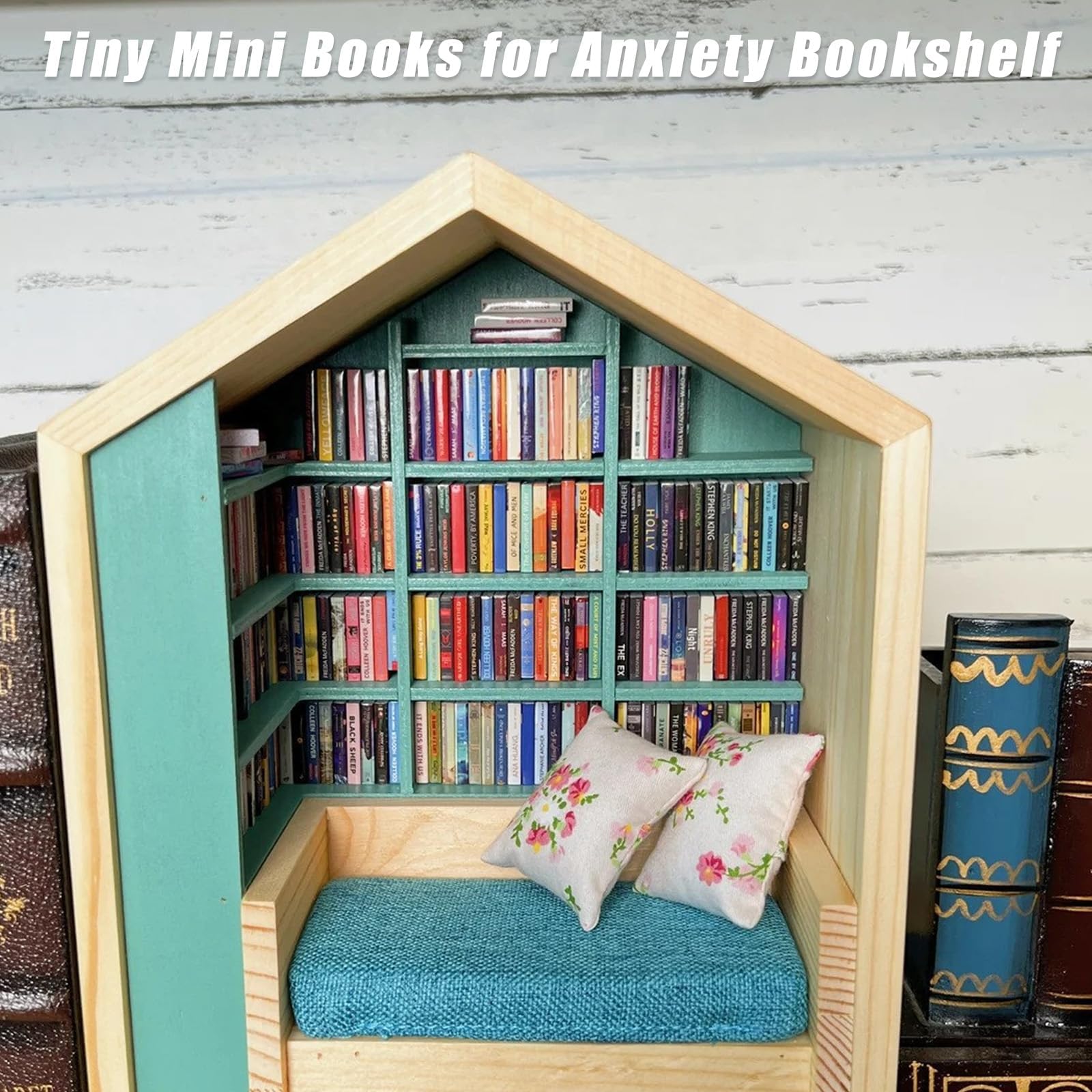 100pcs Miniature Books, Miniature Decorative Items, Miniature Dollhouse Accessories - Tiny Mini Books for Anxiety Bookshelf, Mini Things, Miniature Things, Dollhouse Miniatures & DIY Craft Decor 2