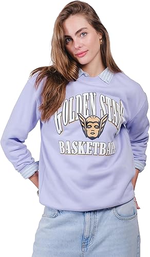 Ultra Game Sudadera de cuello redondo de gran tamaño oficial de la WNBA para mujer