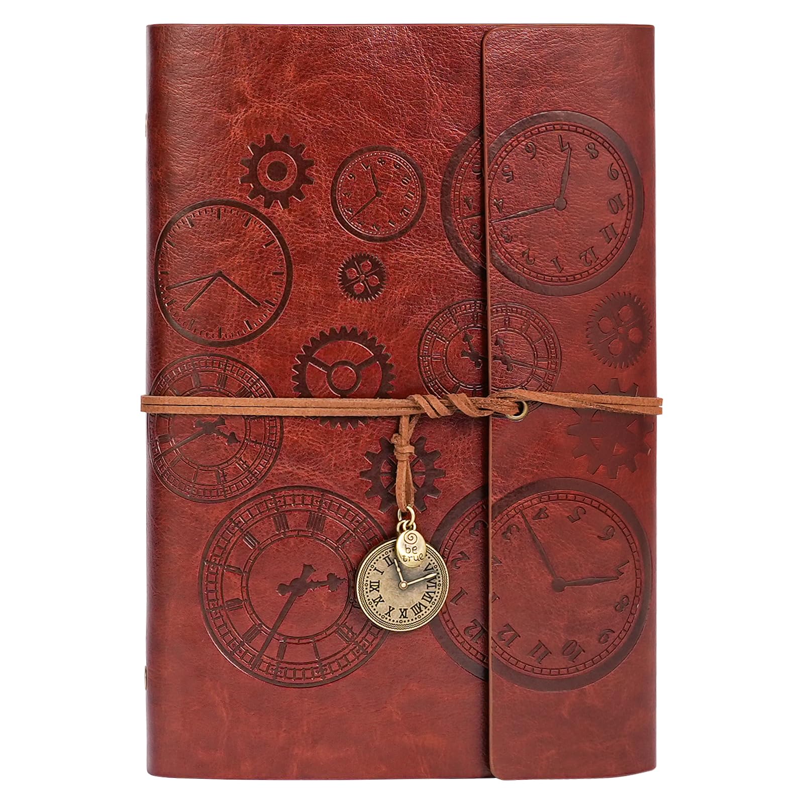 ANOMM PU Leather Journal Notebook, Refillable Notebook with Lined Pages, Travelers Notebooks, Spiral Bound Journal