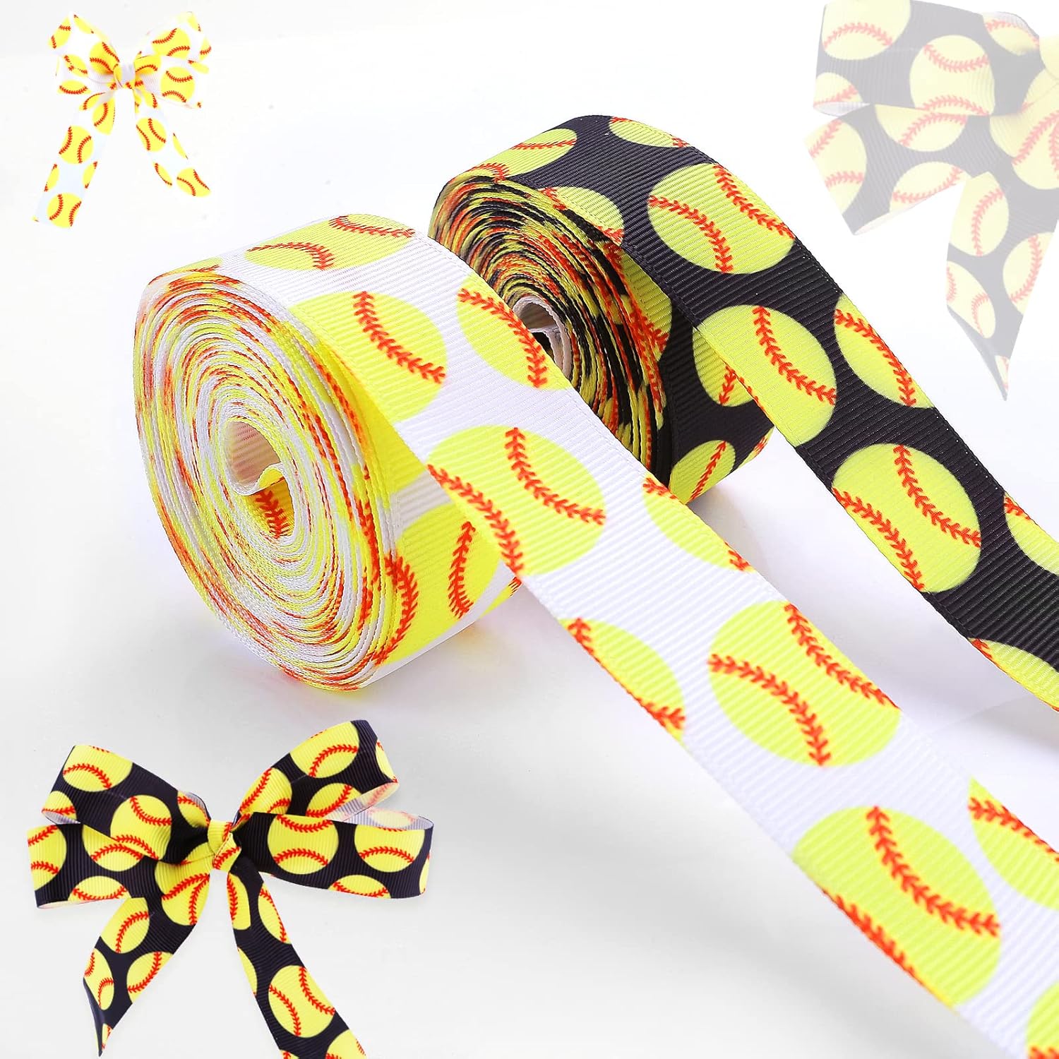 Grevosea 2 Rolls 10 Yards Softball Ribbon, Softball