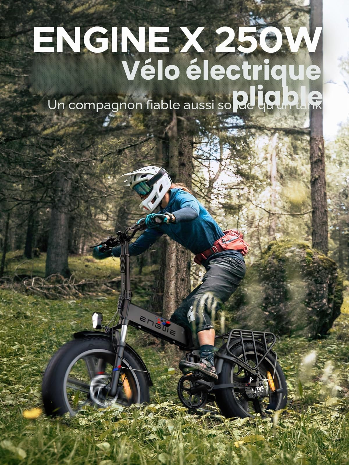 ENGWE Velo Electrique Pliable Vélo Électrique, Draisienne Electrique Adulte avec Batterie 48V 13Ah, Velo Electrique Homme 20 Pouces, 7 Vitesses, 250W Moteur, Jusqu'à 120km Engine X (Rouge Pur)
