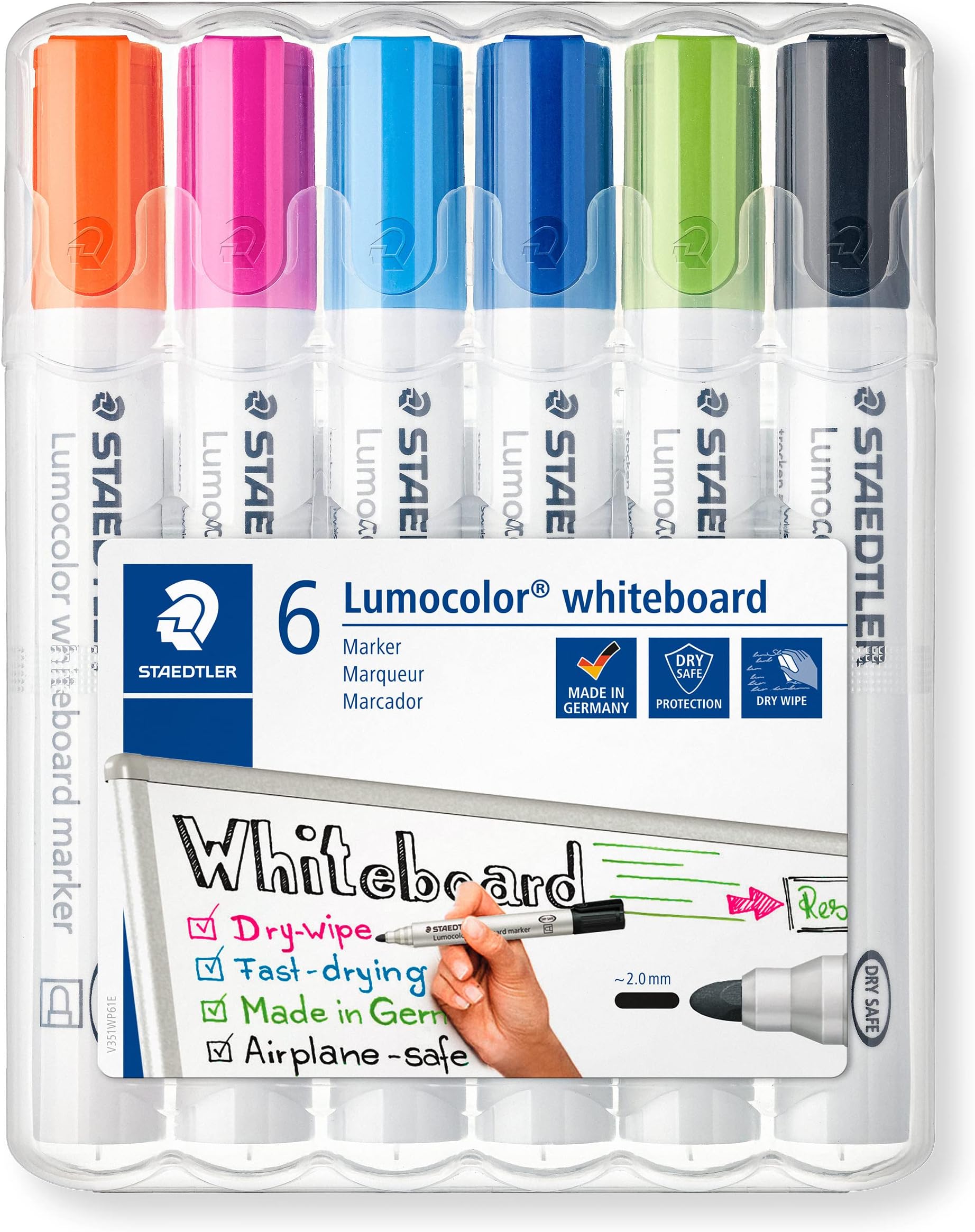 STAEDTLER 351 WP61 Lumocolor Whiteboard Marker Bullet Tip Assorted