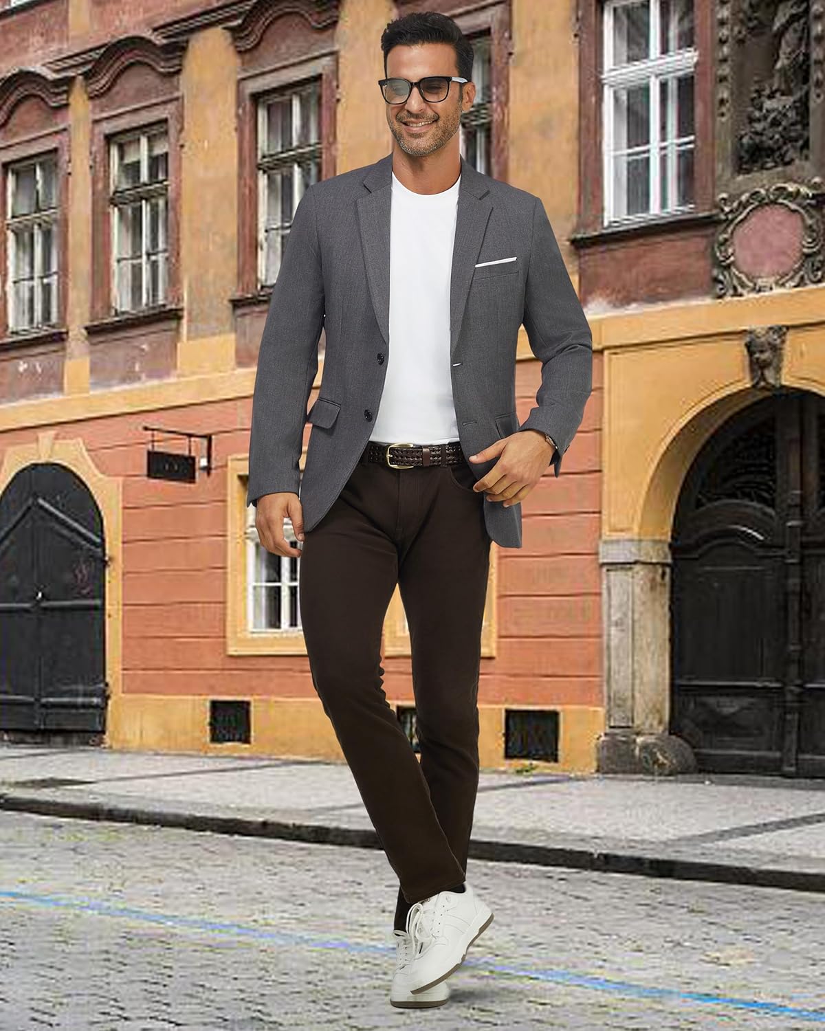 WULFUL Mens Casual Blazer Suit Jackets Slim Fit Two Button Sport Coats Lightweight Business Jacket - Image 5