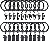 Vista 21 de 100 piezas de anillos de cortina con ganchos de clips de 1.26 pulgadas, anillos de cortina de acero inoxidable mate a prueba de óxido para soporte