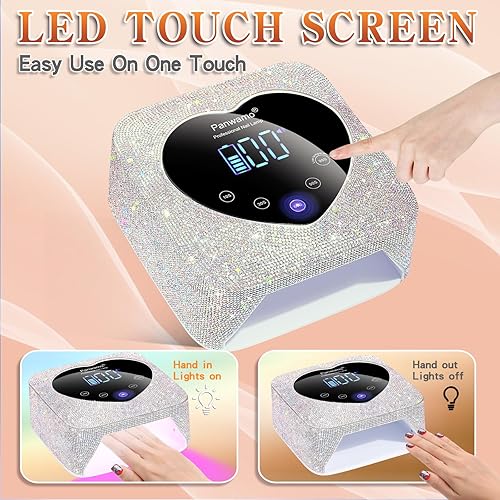 Miniatura 4 de Lámpara de uñas LED UV recargable, luz UV inalámbrica de 72 W para uñas con parte inferior extraíble, lámpara de curado profesional para uñas de gel