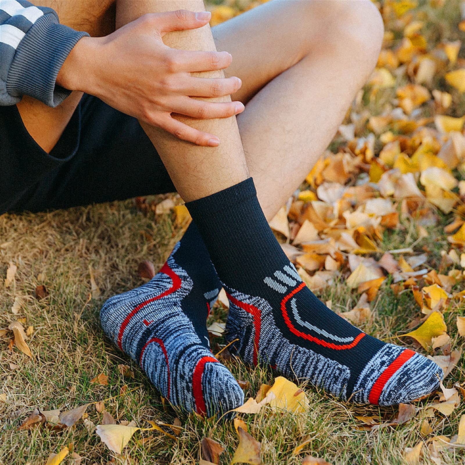 Calcetines Deportivos Hombres Elite Transpirable Cojín Grueso Fitness Baloncesto Montañismo Corriente Carril de Compresión Calcetines Ciclismo Calcetines