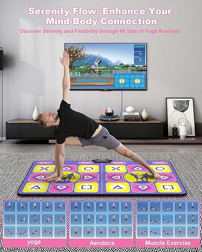 Miniatura 6 de Alfombrilla de baile doble, alfombrilla electrónica inalámbrica para TV con cámara, almohadilla de baile antideslizante para niños y adultos, tapete