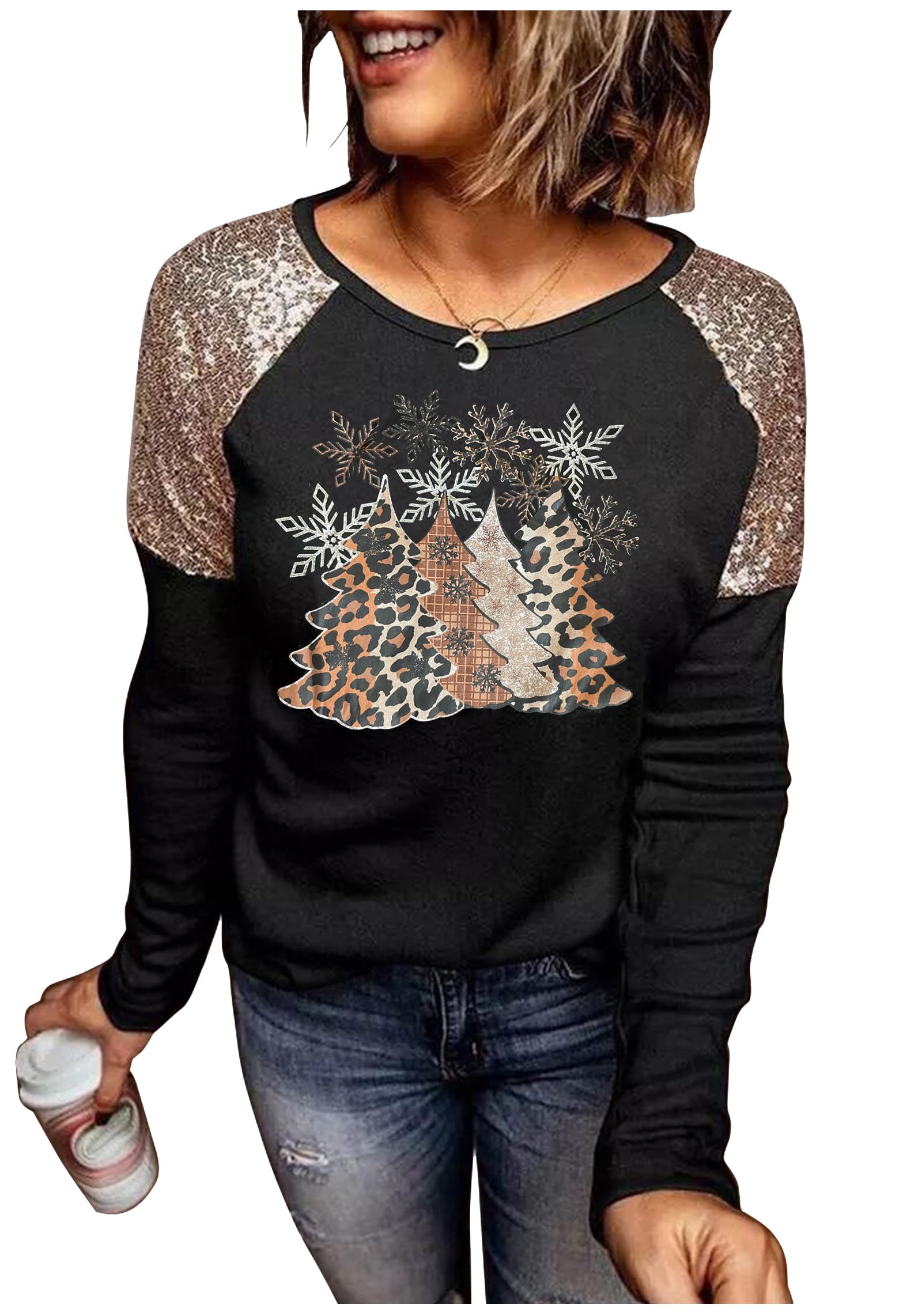 Locker.Ink | The Top Festive Fashion Trends You Need to Know for the Holiday Season Leopard Christmas Sequin Top