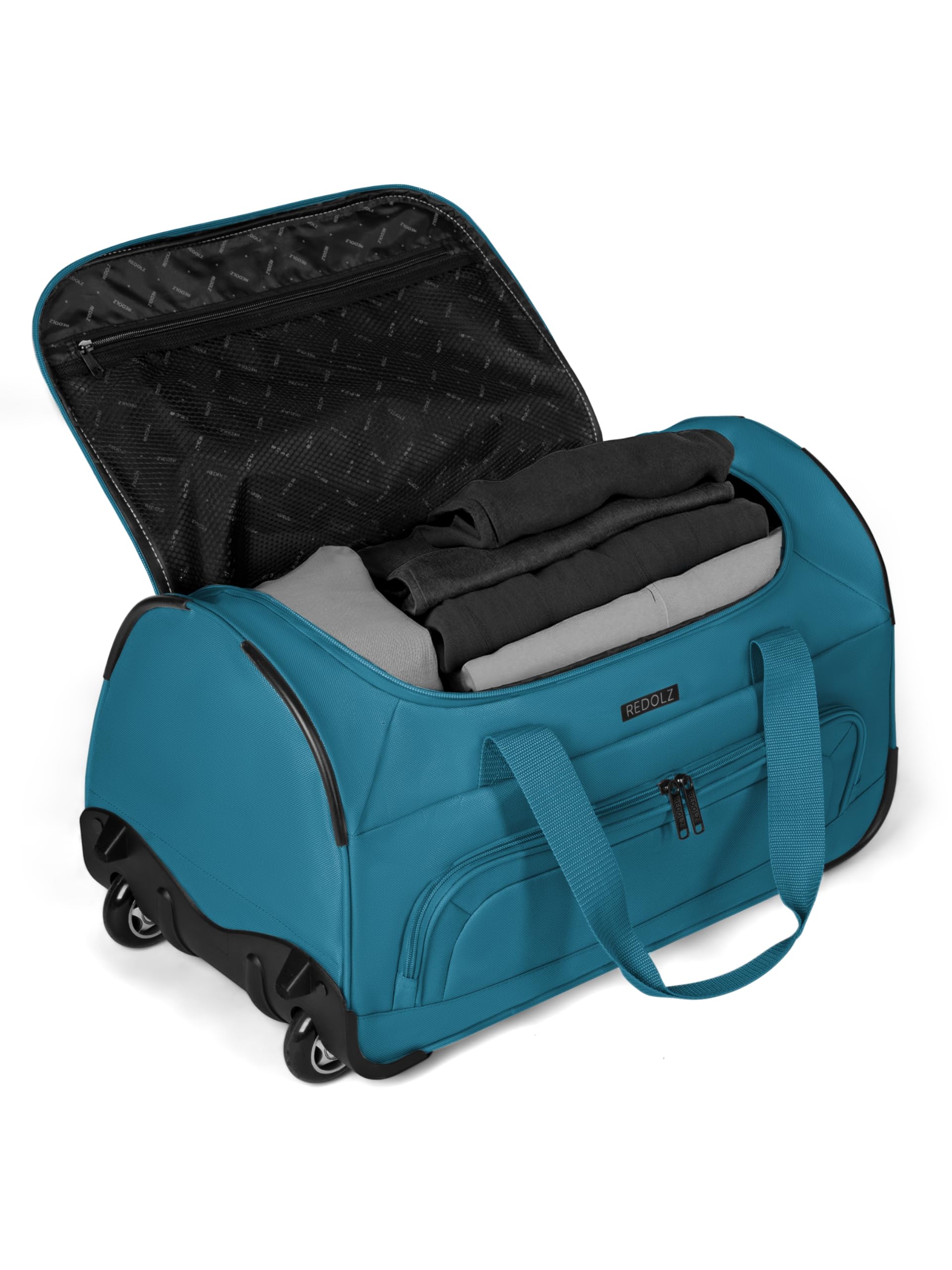 REDOLZ Duffle Essentials, nero, S, Borsa da viaggio con ruote