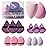 Makeup Sponge Set BS-MALL Triangle Puff 14 Pcs for Liquid, Cream, and Powder, Multi-colored Makeup Sponges and Mini Sponge with Case (A-Purple)
