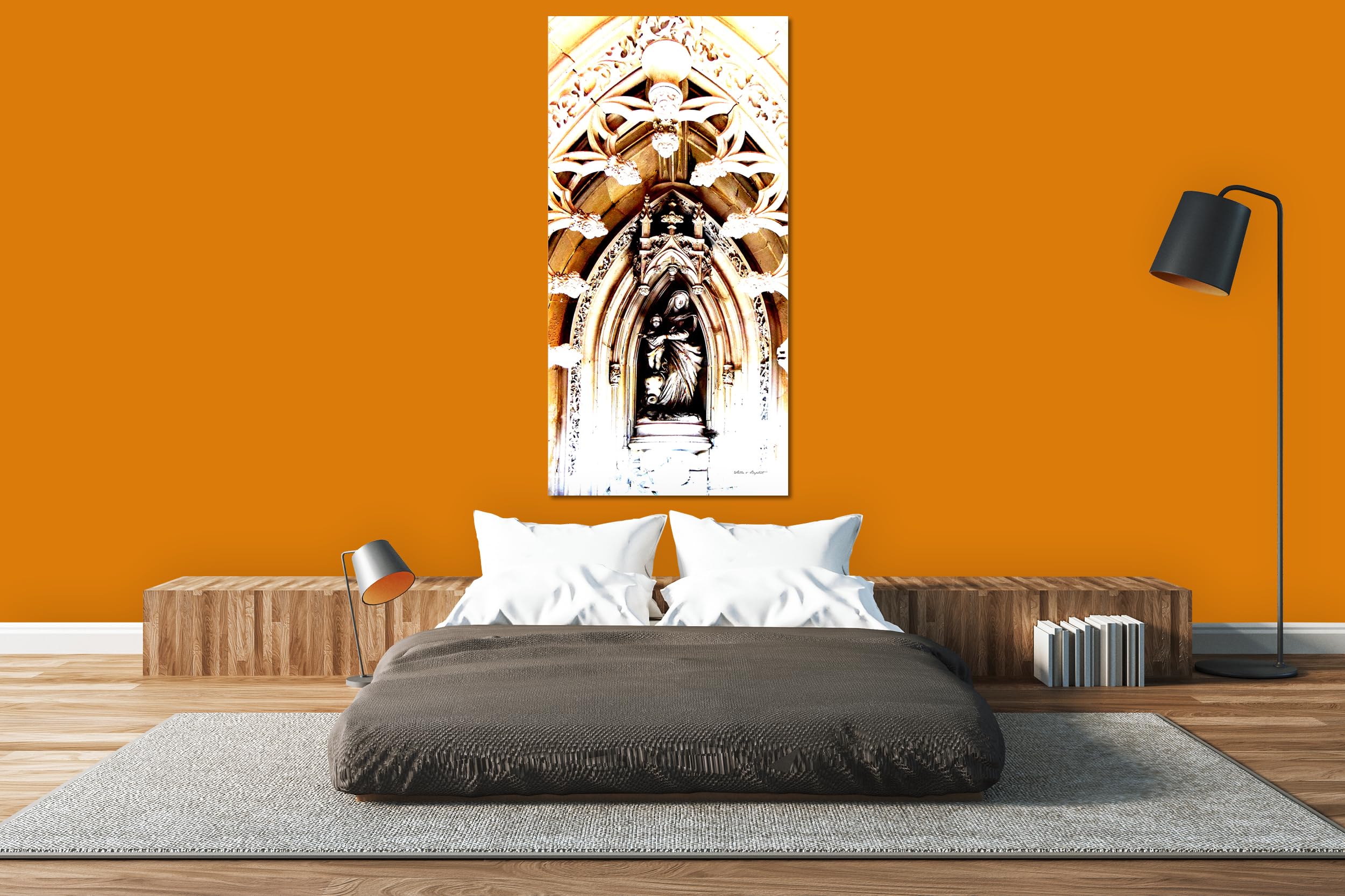 Glücksvilla - In der Kapelle 9 (Acrylglas-Bild 5 mm, 40 x 80 cm) | div. Maße - aus DE - Kunstdruck Deko Wandbild quer - Jesus Maria Kirche Altar Glaube Statue Figur Barock