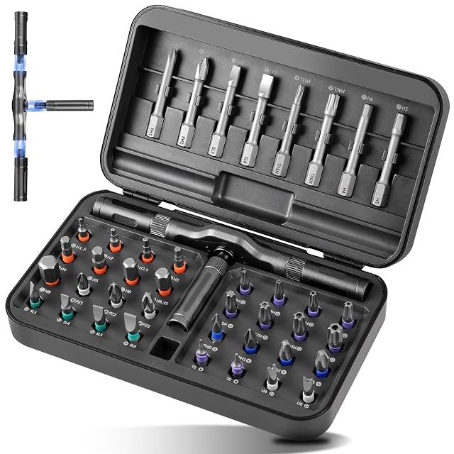 42 in 1 Magnetic Screwdriver Set with Ratcheting Handle Professional Repair Tool Kit for Electronics Furniture Bicycles DIY