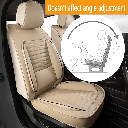 Miniatura 7 de RAWAKORW 2 fundas de asiento delantero de automóvil para Nissan Frontier 2007-2023 2024  con soporte lumbar  Compatible con bolsa de aire  Protector