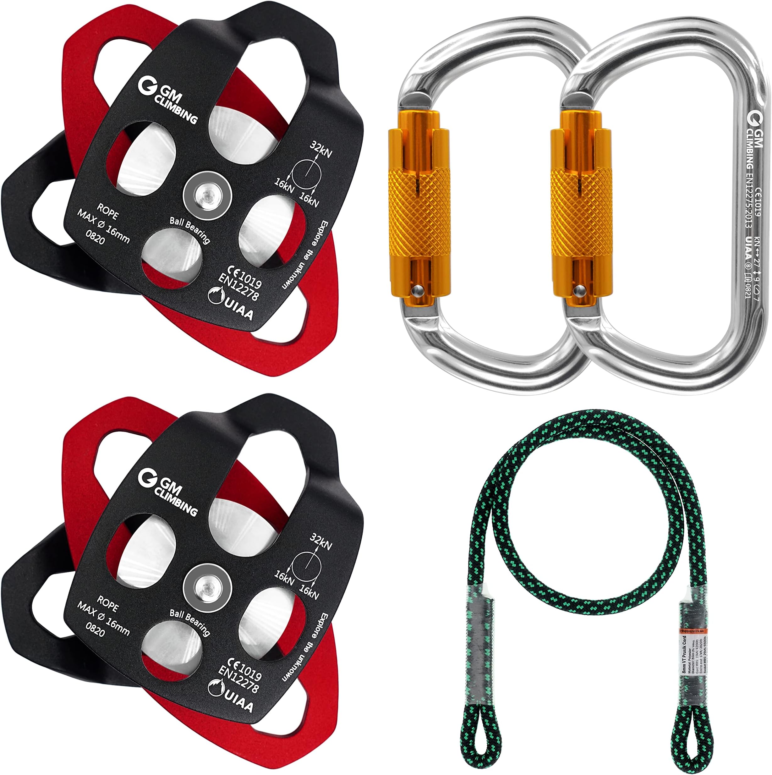 GM CLIMBING Hardware Kit for 5:1 Mechanical Advantage Pulley/Hauling/Dragging System Block and Tackle
