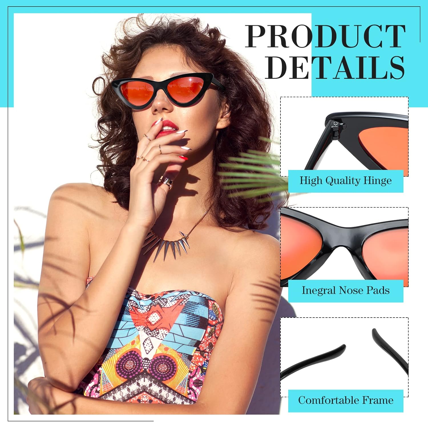 40 Pairs Retro Cat Eye Sunglasses Bulk Vintage Women Colorful Plastic Frame 90s Sunglasses for Girl Men - Image 3