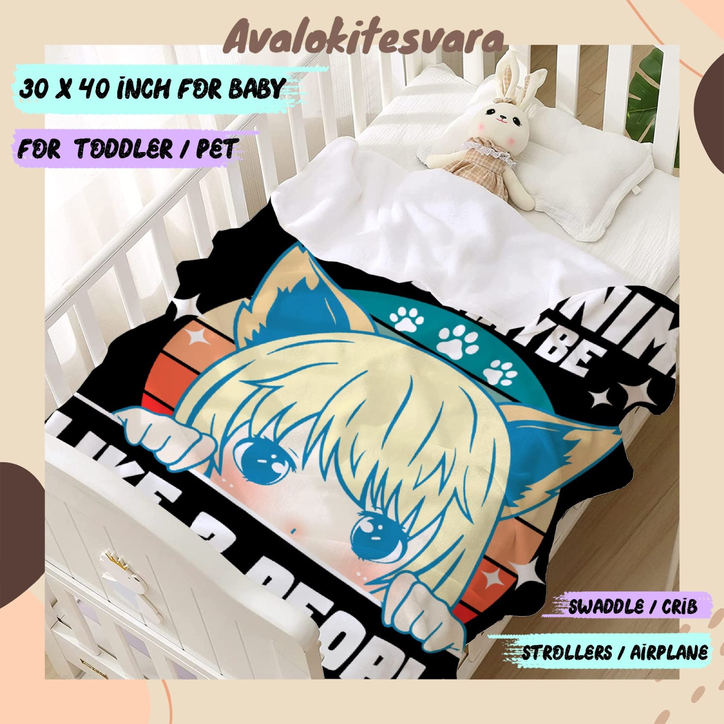 ARTBLANKET I Like Anime and Maybe Like 3 People Throw Blanket Fannel Fleece Super Soft Funny Blanket Travel Throw Blanket for Bed Couch Sofa 60x50 in for Teen Car