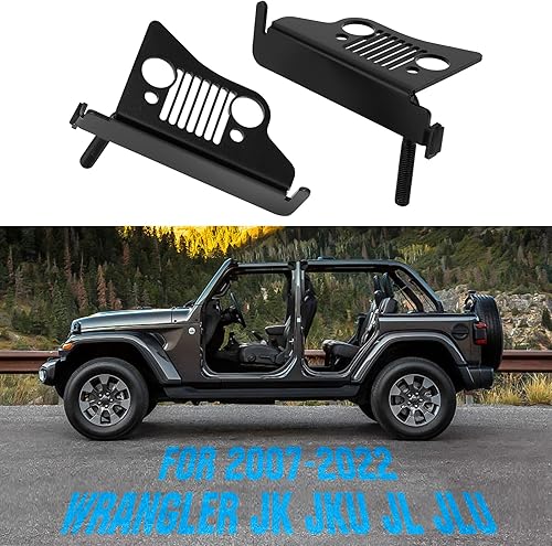 Miniatura 8 de JL - Estriberas delanteras para reposapiés de puerta, pedal con rejilla estilo rejilla para Wrangler JK JKU JL JLU 2007-2022