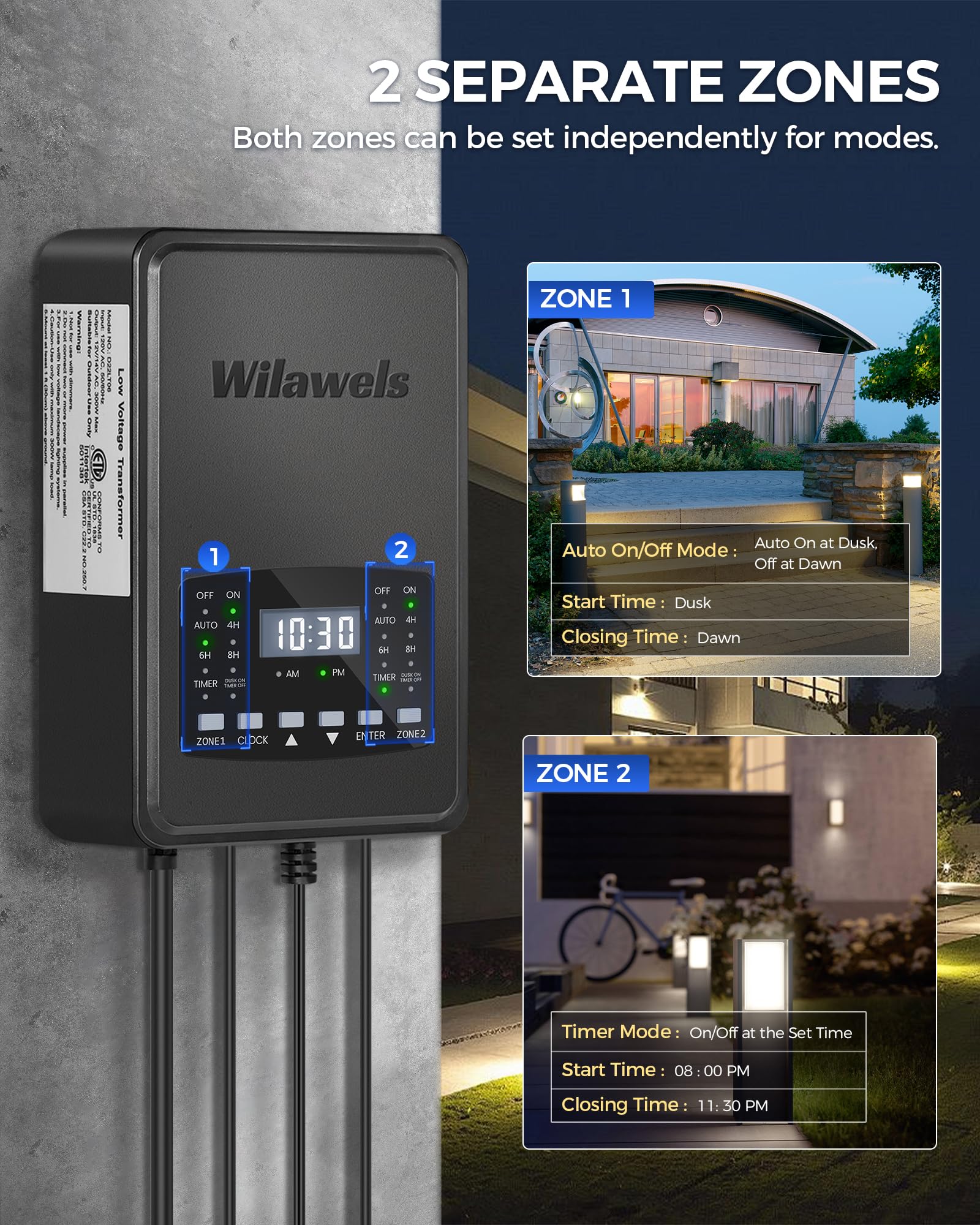 Low Voltage Landscape Transformer - 2 Zone Control -4