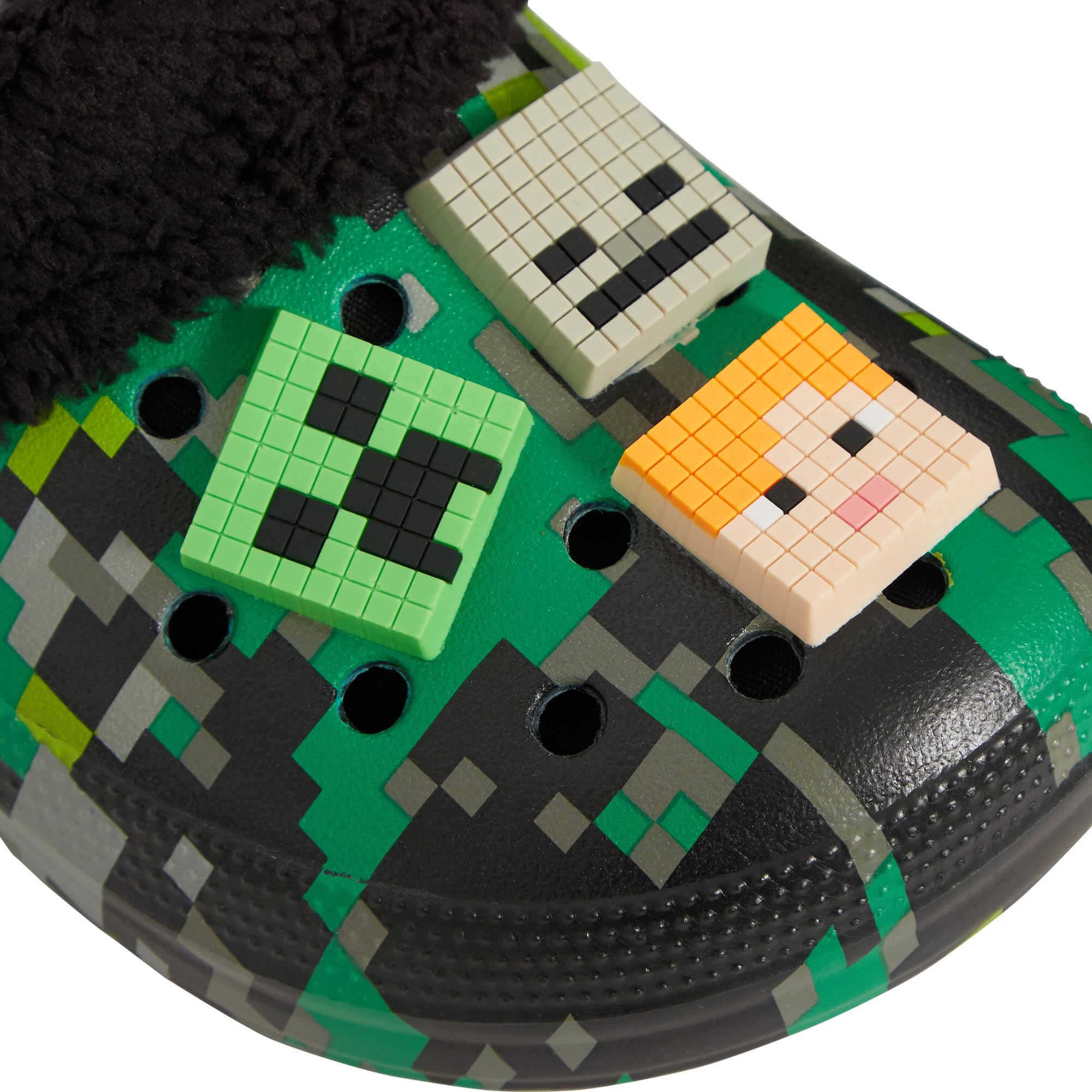 Minecraft Zuecos con forro polar de piel extraíble + 6 dijes de personajes para todas las estaciones