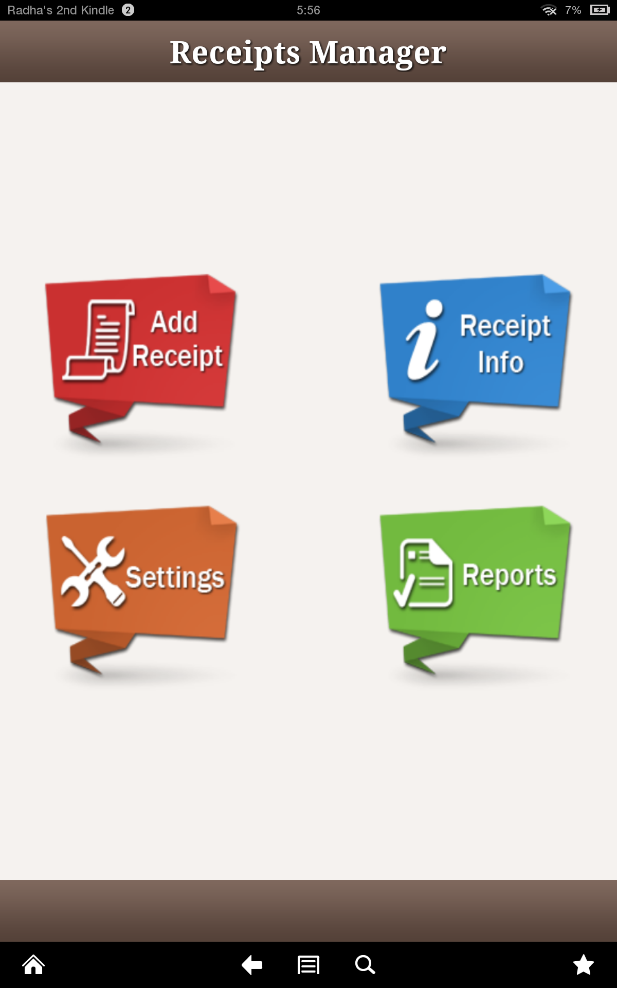 Receipts Manager for Kindle Fire App on Amazon Appstore