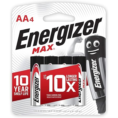 Energizer MAX Alkaline Battery E91BP4 AA - Total 4 AA Batteries