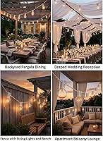 Vista 6 de Guirnalda de luces para exteriores de 50 pies, luces de patio G40 con 53 bombillas de vidrio transparente (3 de repuesto), luces colgantes