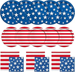American Flag Patriotic Party Supplies Disposable Dinner Paper Plates USA