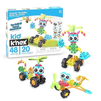 Kid K'NEX Zoomin' Buddies 20 Model Kids Craft Set with 48 Pieces