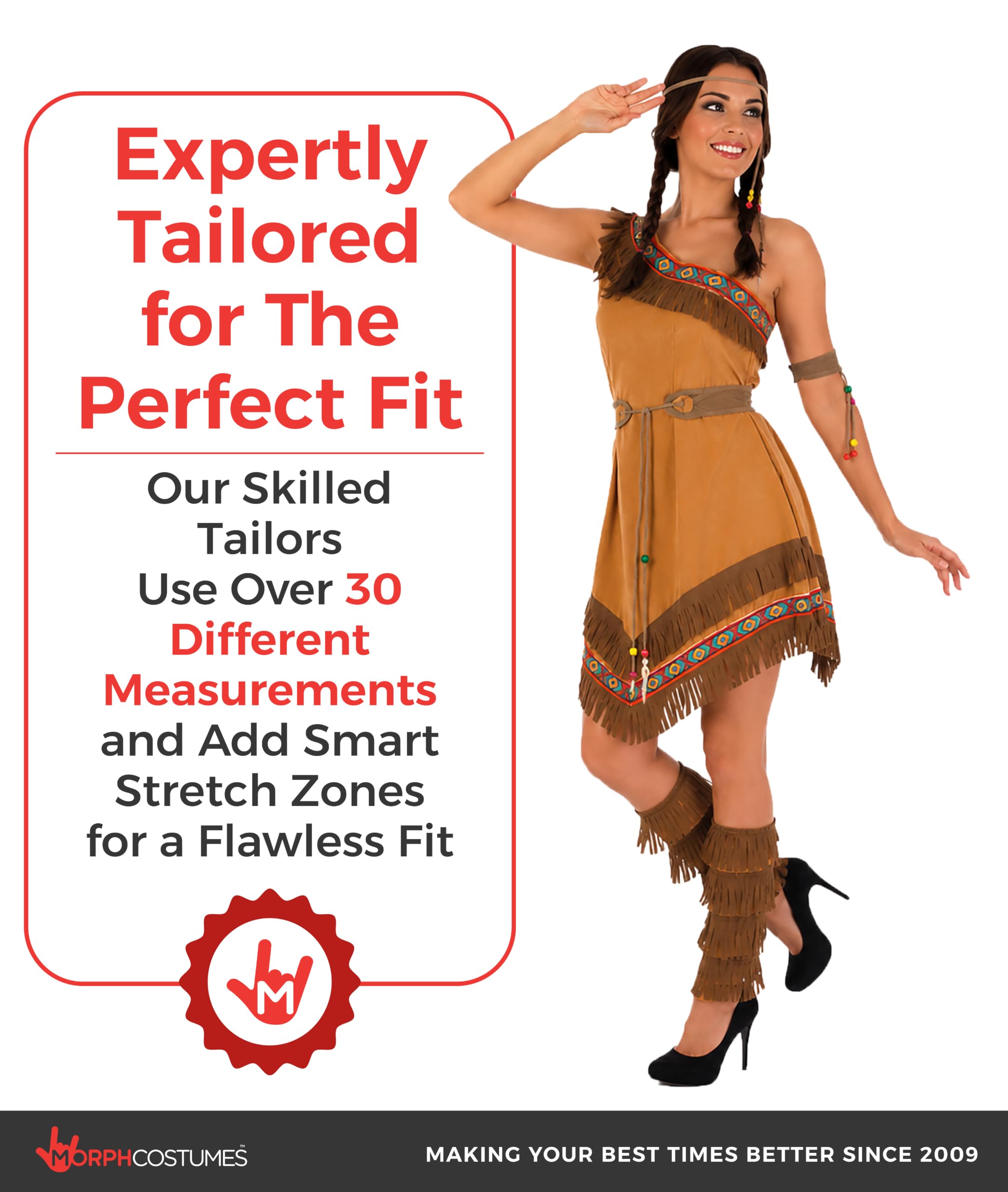 Fun Shack Deguisement Indienne Femme, Costume Amerindien Halloween | Robe, Ceinture, Bandeau, Bracelet & Sur-Bottes, Look des Grandes Plaines, Parfait pour Halloween, Idéal pour se Déguiser