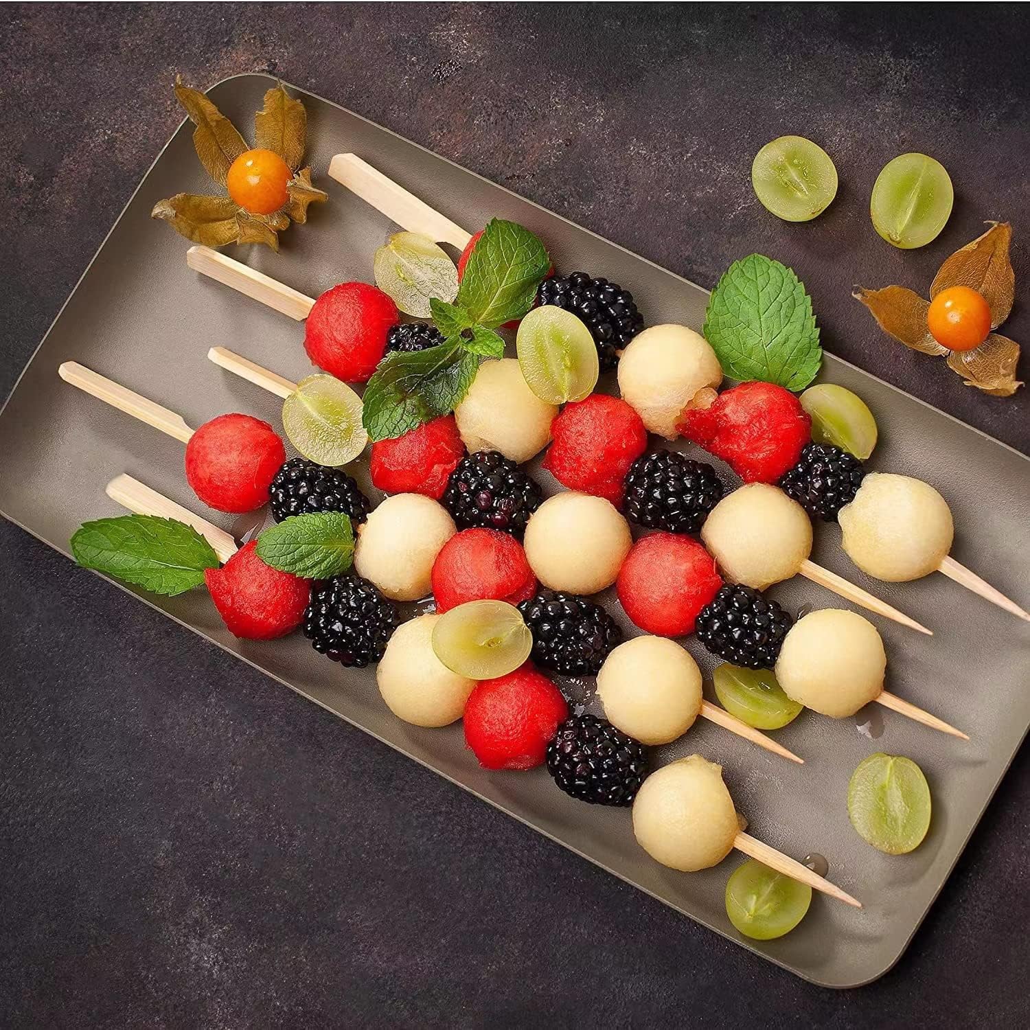 Lot De 200 Brochettes En Bambou 12 Cm – Piques à Cocktail Pour Apéritifs, Fruits, Fromages, Finger Food, Parfaites Pour Fêtes, Mariages, Barbecues Et Buffets