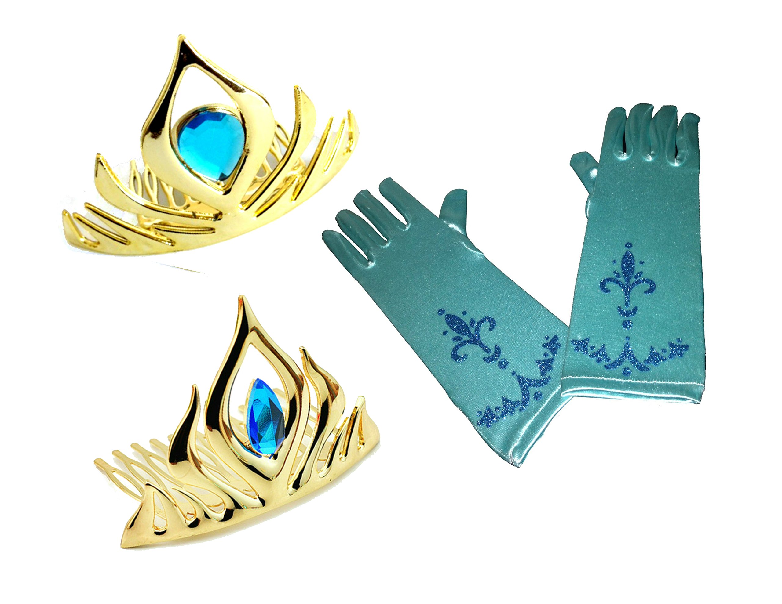 Coronation Tiara Crown and Gloves Play Accessories Set of 3 Gold