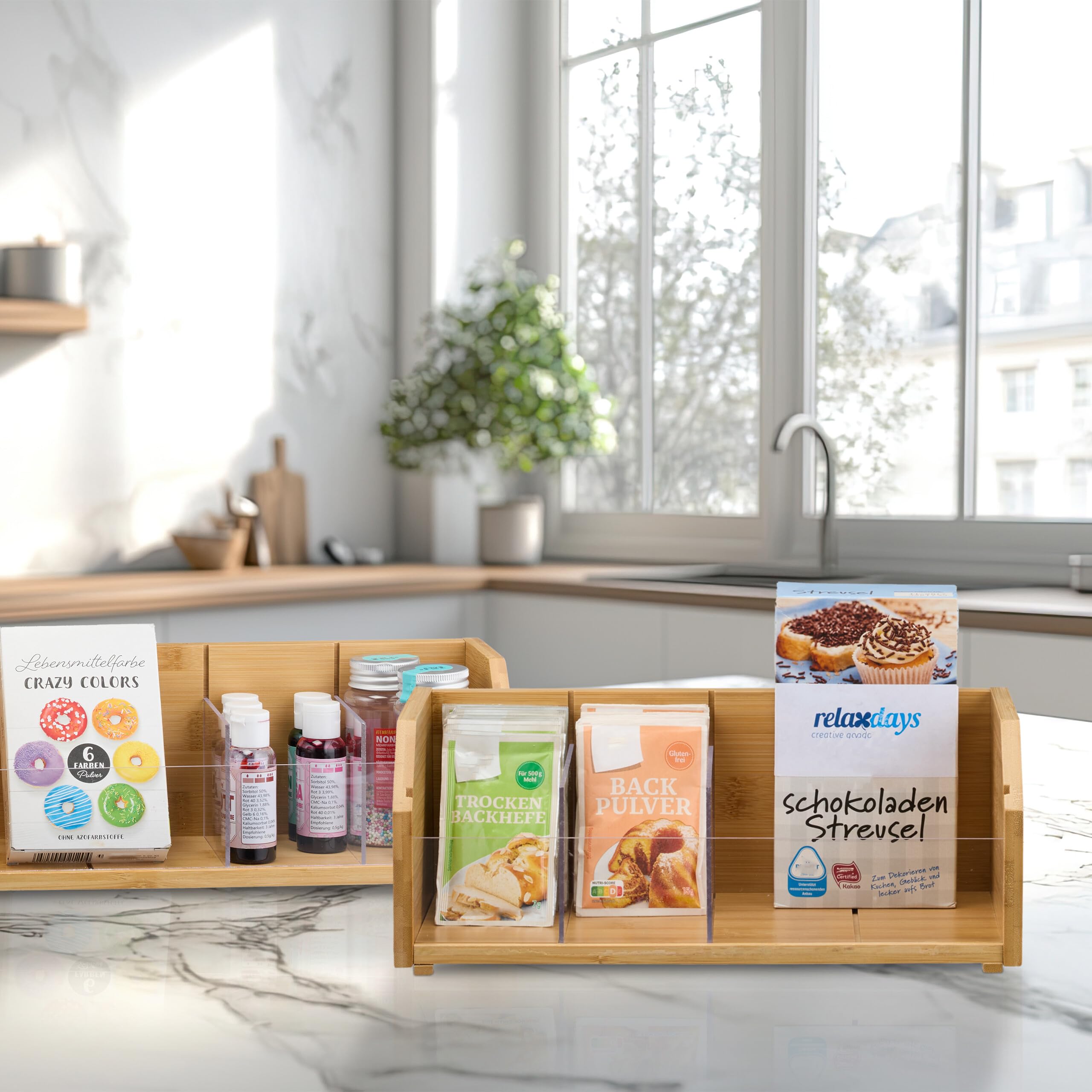 Relaxdays Organiseur à thé, 12 Compartiments, en Bambou, Aussi pour Capsules de café, HLP : 36 x 31 x 19 cm, Nature