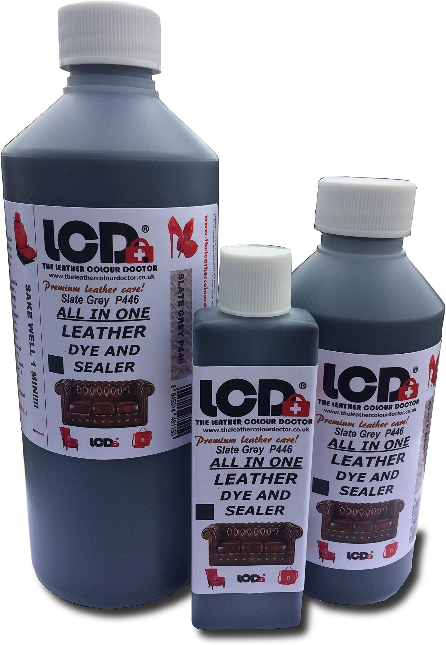 Leather colourant Stain-dye, All in one Leather Re-Colour, Re-Finish, Pigment. 500 ml … (Slate Grey)