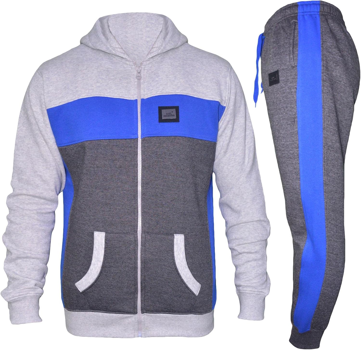 Kids Boys Girls Unisex HNL Contrast Panelled Tracksuit Zipped Top Bottom Joggers