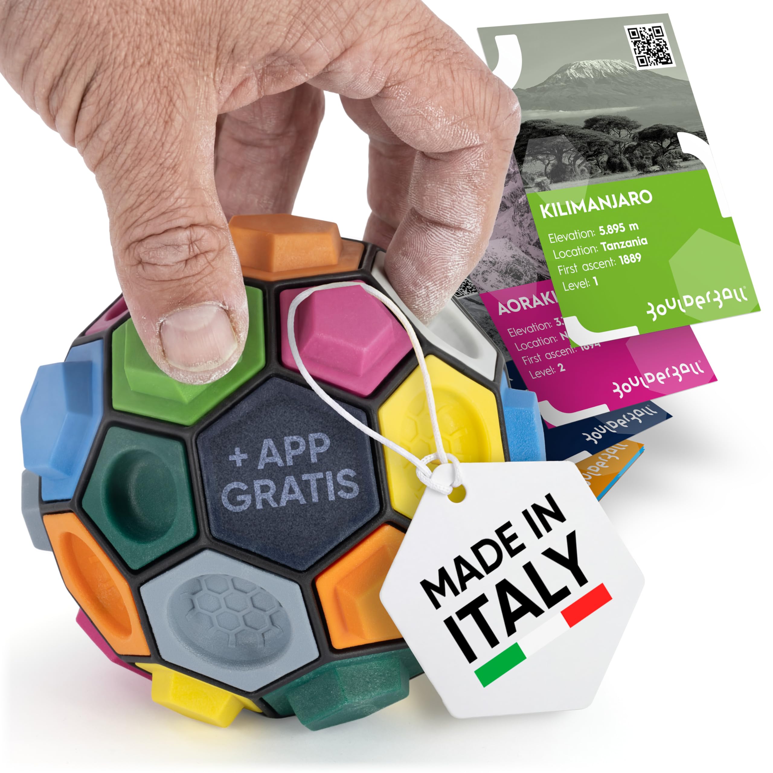 BOULDERBALL Basic 3D Ball – Innovative Finger Skill Game, Play Anywhere, Enhances Focus, Creativity & Dexterity, Award-Winning with Free App