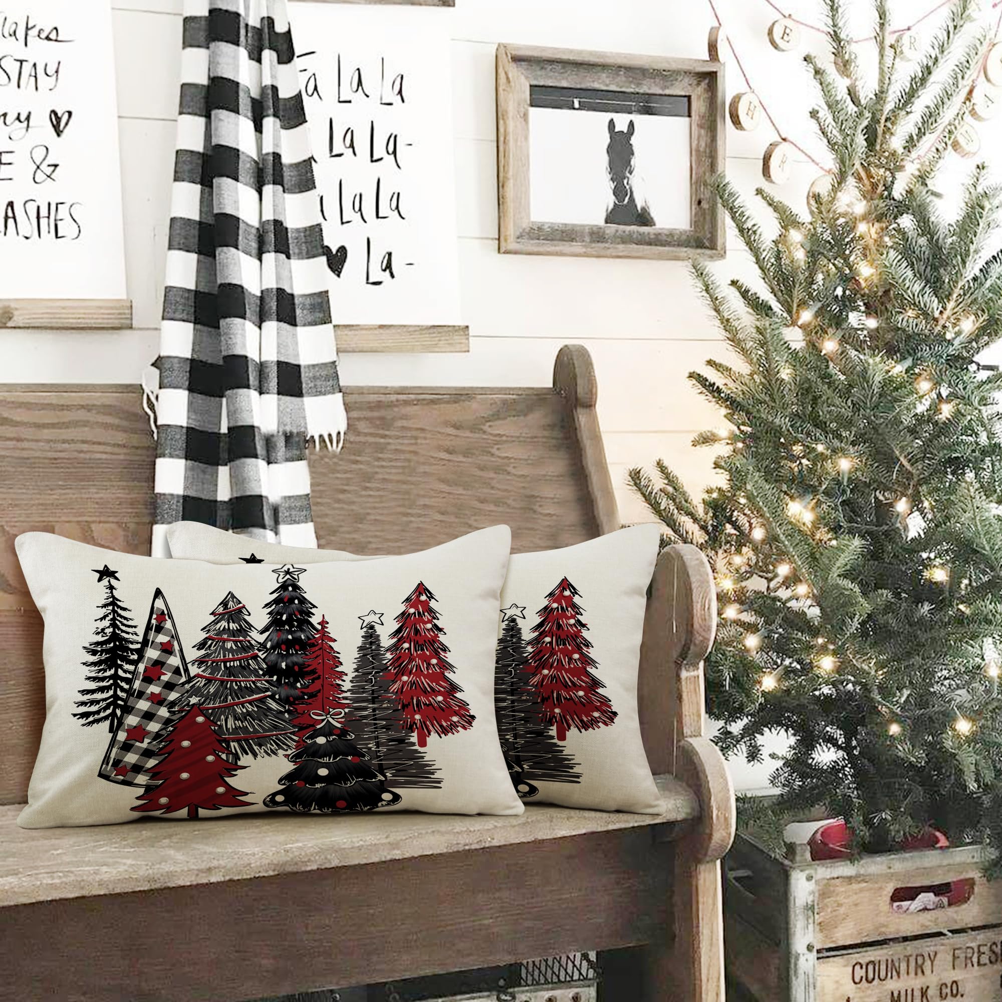 ZWJD Christmas Decor Christmas Cushion Covers 30x50 cm - Image 2