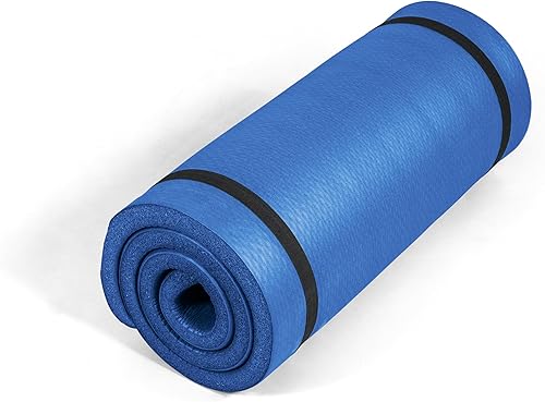 Tone Fitness Esterilla de yoga de 1 pulgada de grosor Alfombrilla de ejercicio antideslizante de alta densidad con correa de transporte para yoga,