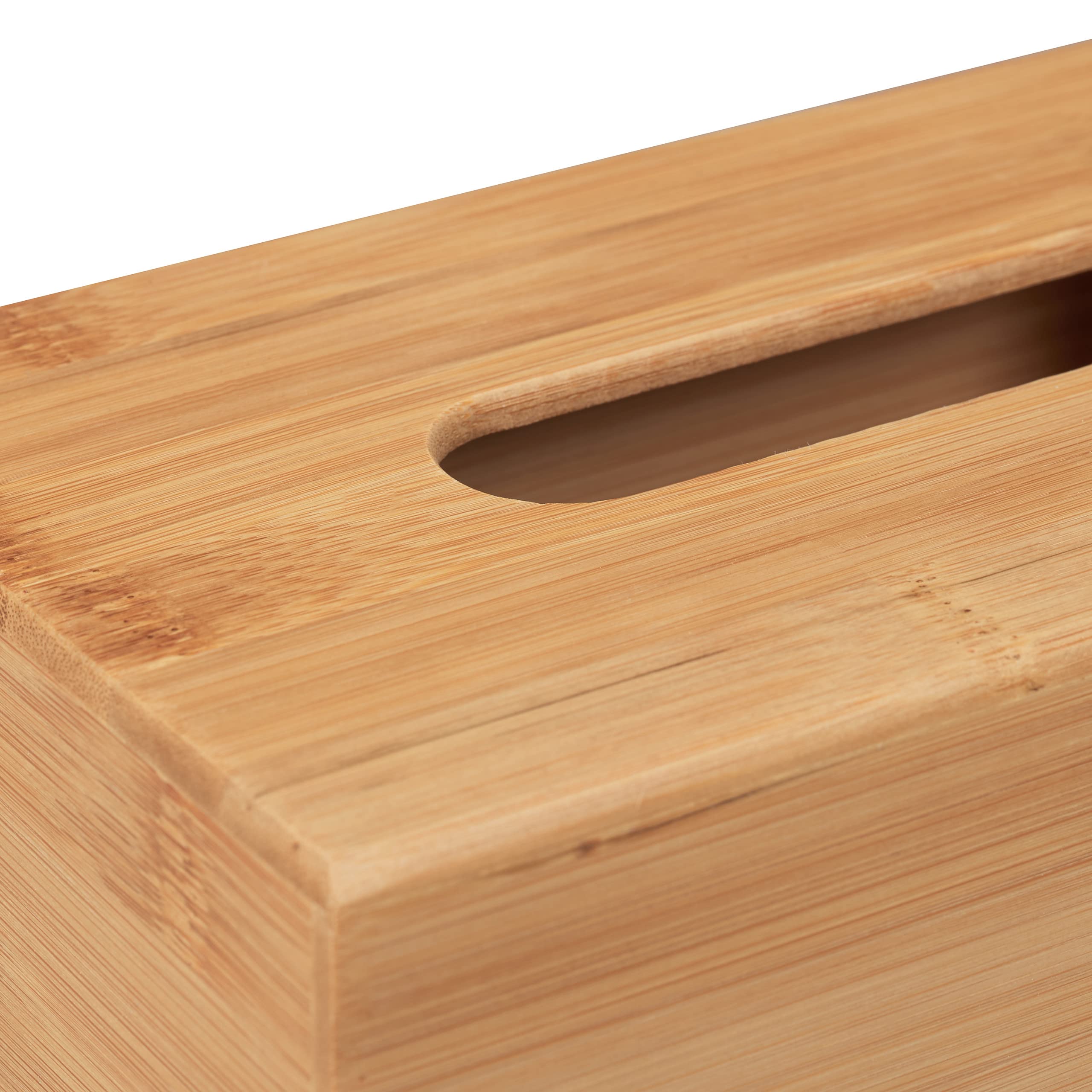 Relaxdays Scatola Portafazzoletti, in Bambù, per Fazzoletti Standard, Box, Bagno, Cucina, HLP 8,5x24,5x13,5 cm, Naturale