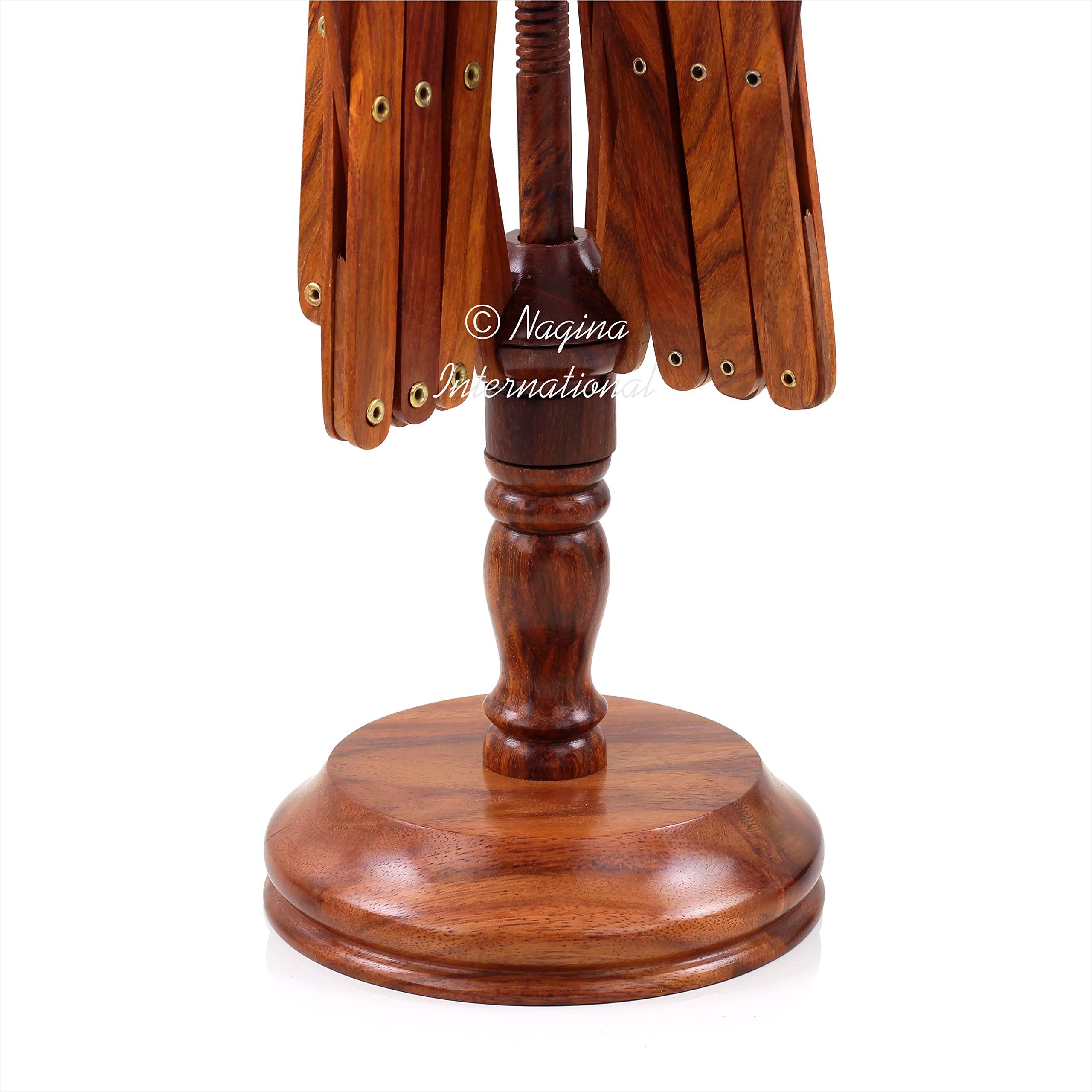 Nagina International 's Yarn Swift Umbrella Table Top Yarn Winder | Avvolgitore per gomitoli a mano, strumento per maglieria per linee di avvolgimento rapido, lacci e fibre (palissandro)